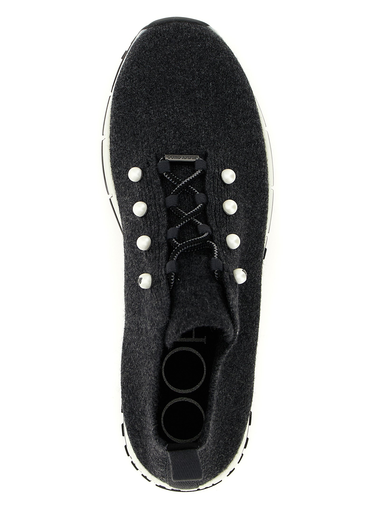 Jimmy Choo Schwarze Tencel Low-Top-Sneaker
