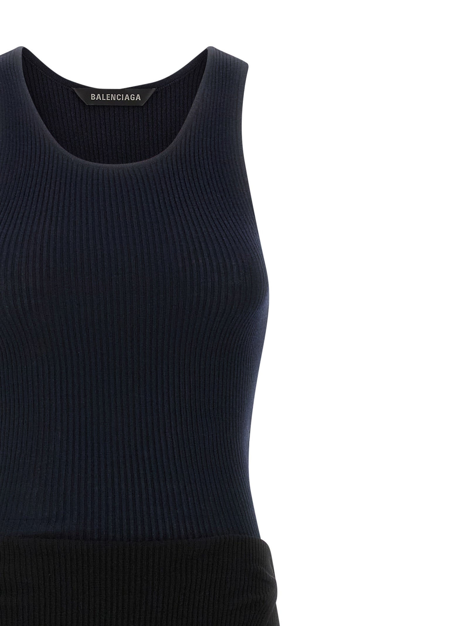 Balenciaga Schwarzes Baumwoll-Maxikleid