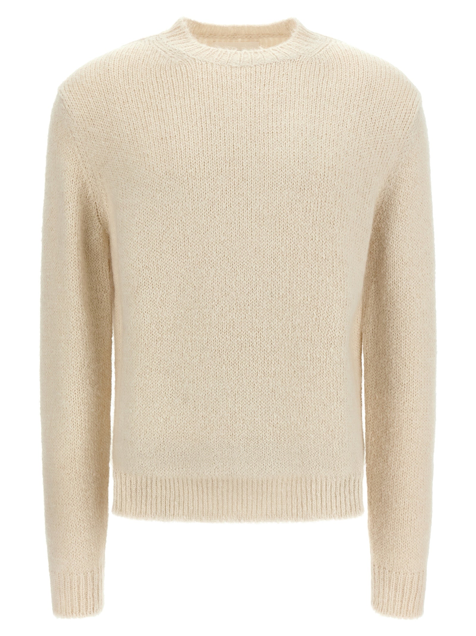 Jil Sander Weiße Strickjacke aus Alpakawolle
