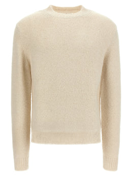 Jil Sander Weiße Strickjacke aus Alpakawolle