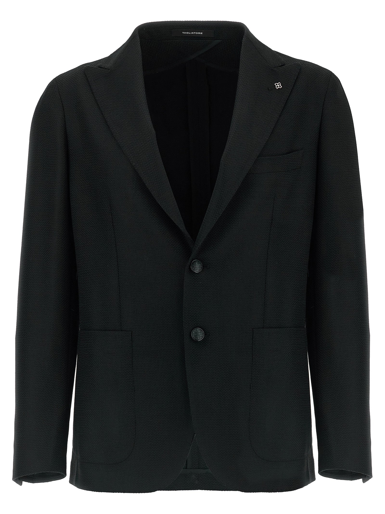 Tagliatore Schwarzer Blazer aus reiner Schurwolle