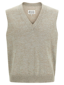 Maison Margiela Beige Cotton Sleeveles Sweater