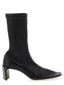 Jil Sander Schwarze Stiefeletten aus Lammleder