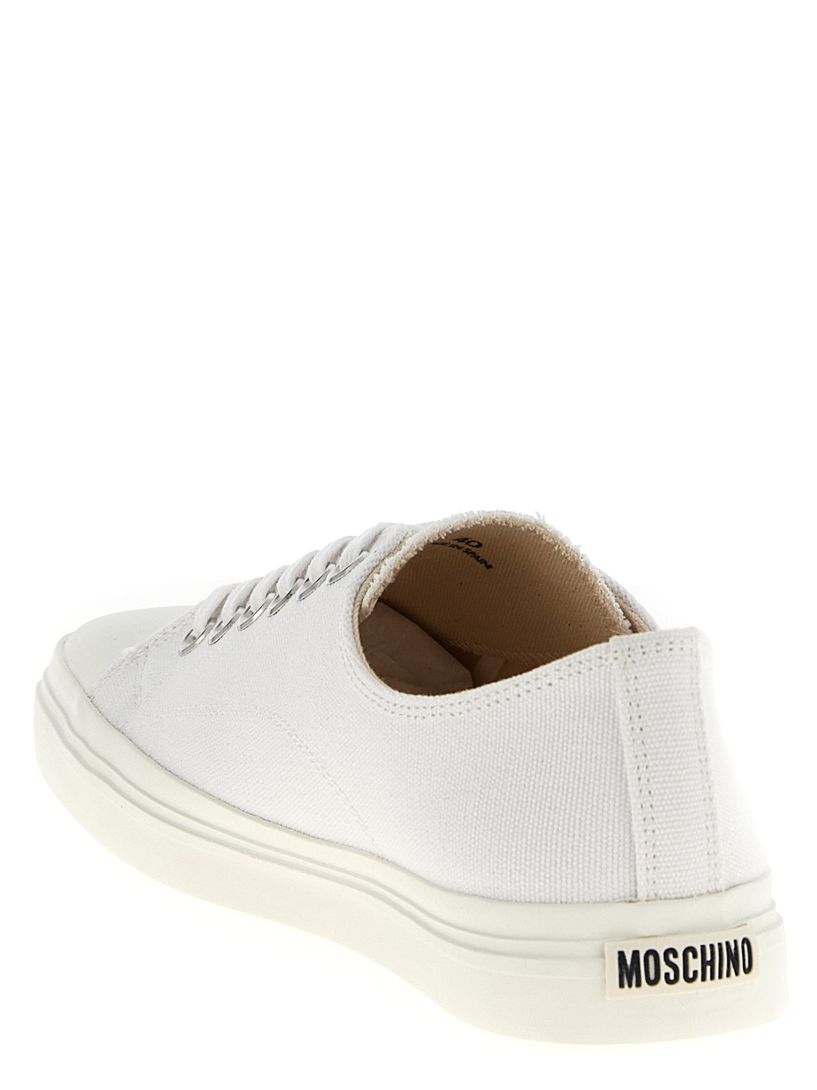 Moschino Weiße Low-Top-Sneaker aus Baumwolle