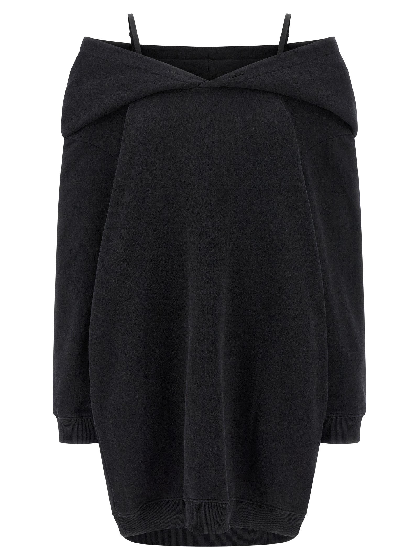 MM6 Maison Margiela Schwarzes kurzes Baumwollkleid