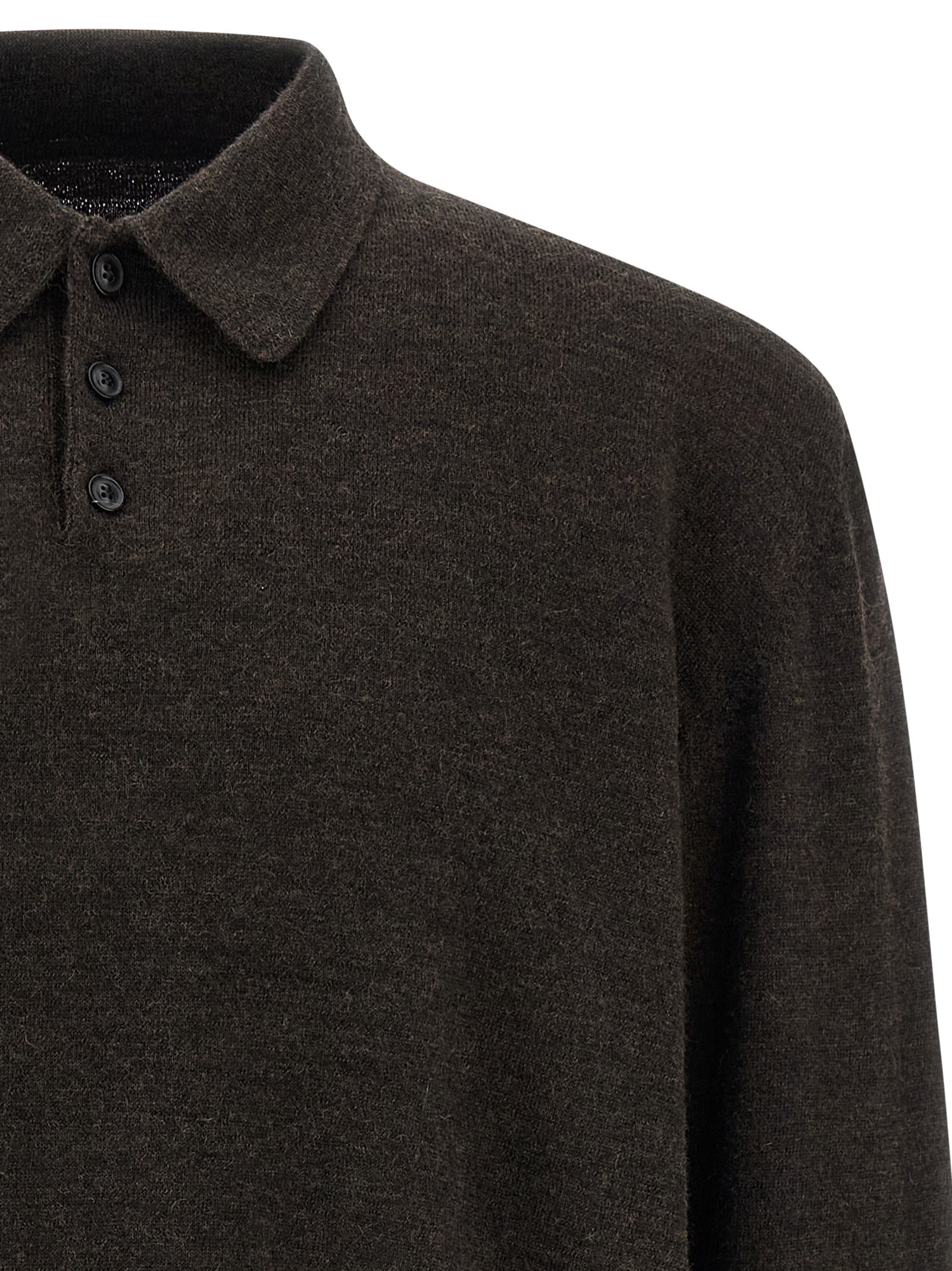 Maison Margiela Braunes Woll-Poloshirt