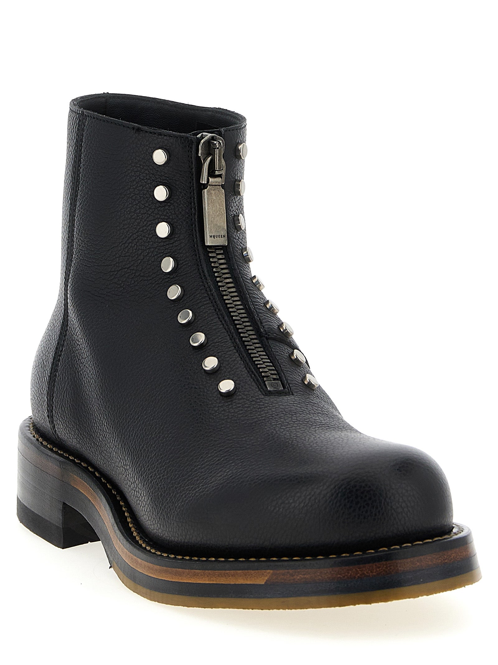 Alexander McQueen Schwarze Stiefeletten aus Kalbsleder