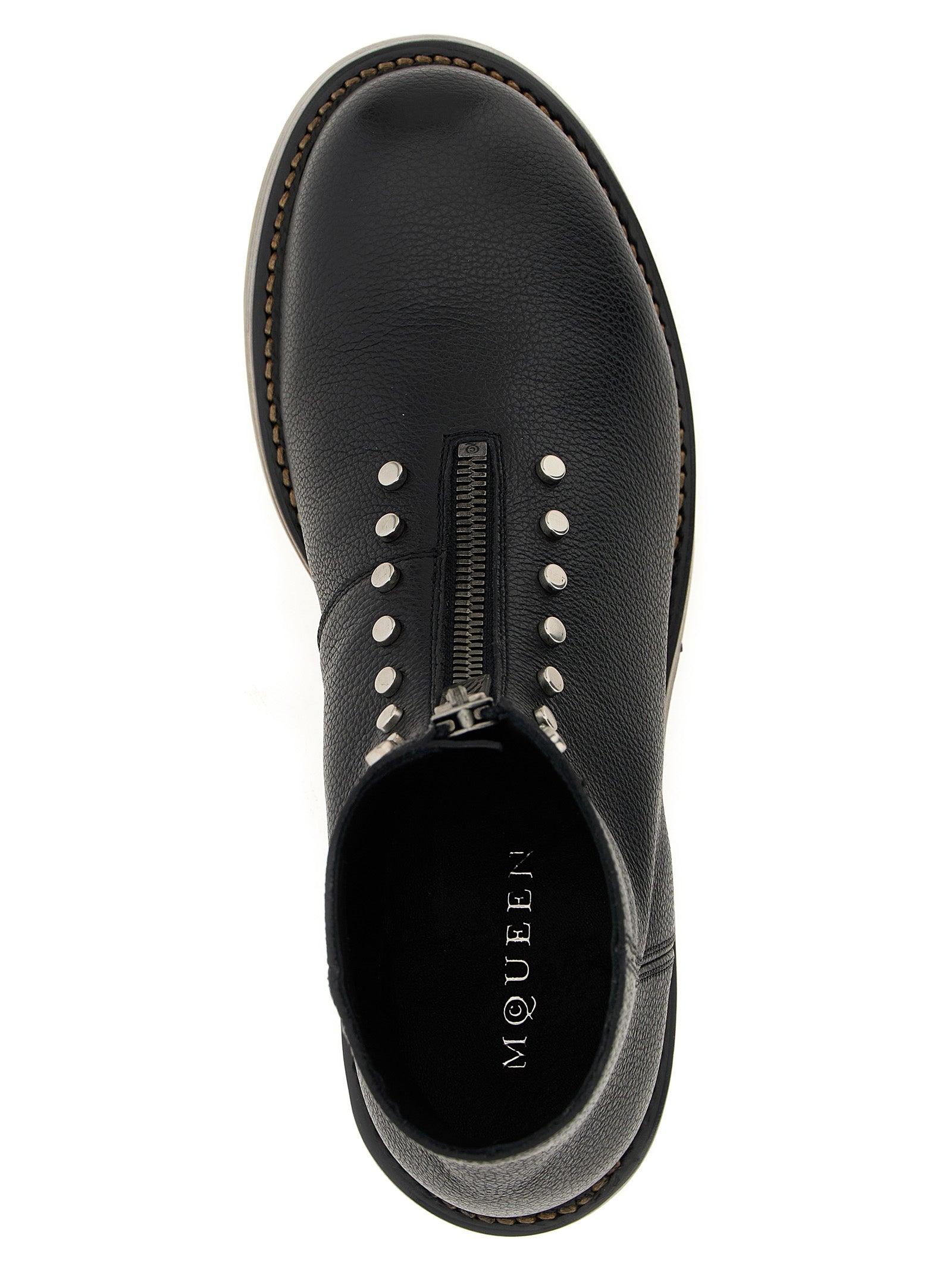 Alexander McQueen Schwarze Stiefeletten aus Kalbsleder