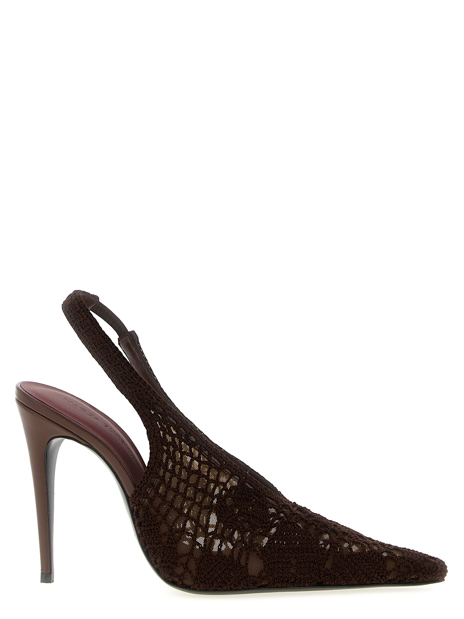 Magda Butrym Braune Pumps aus Baumwolle mit hohem Absatz