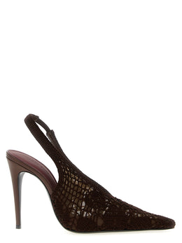 Magda Butrym Braune Pumps aus Baumwolle mit hohem Absatz