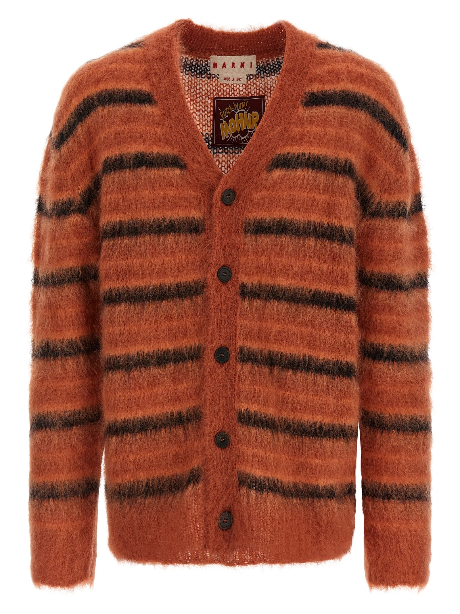 Marni Orange Strickjacke aus Mohair
