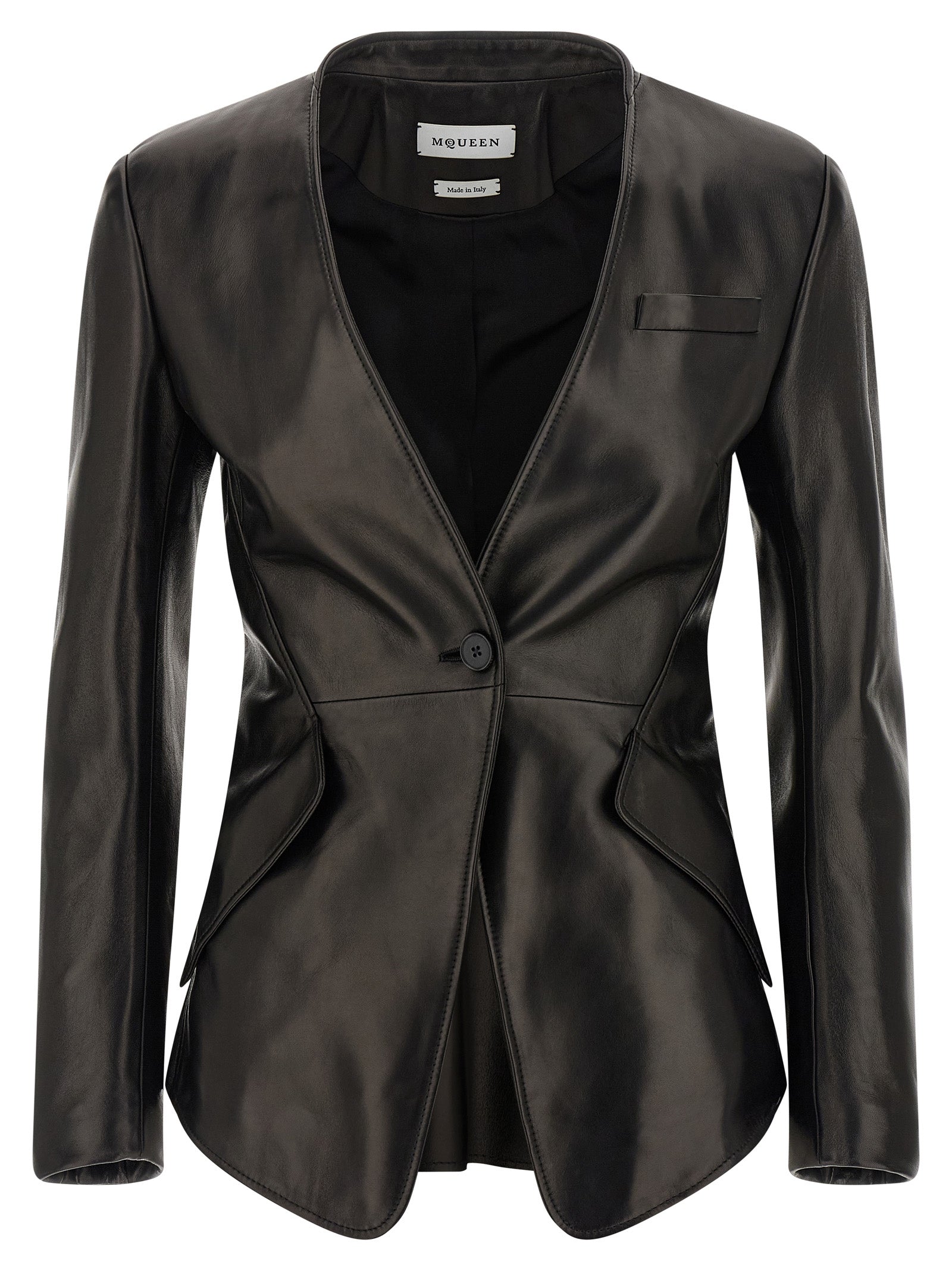 Alexander McQueen Schwarzer Blazer aus Lammleder