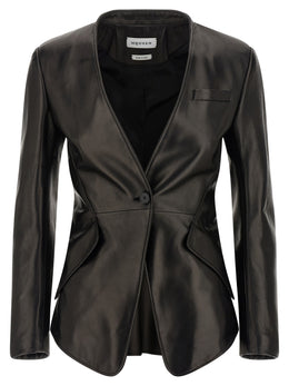 Alexander McQueen Schwarzer Blazer aus Lammleder