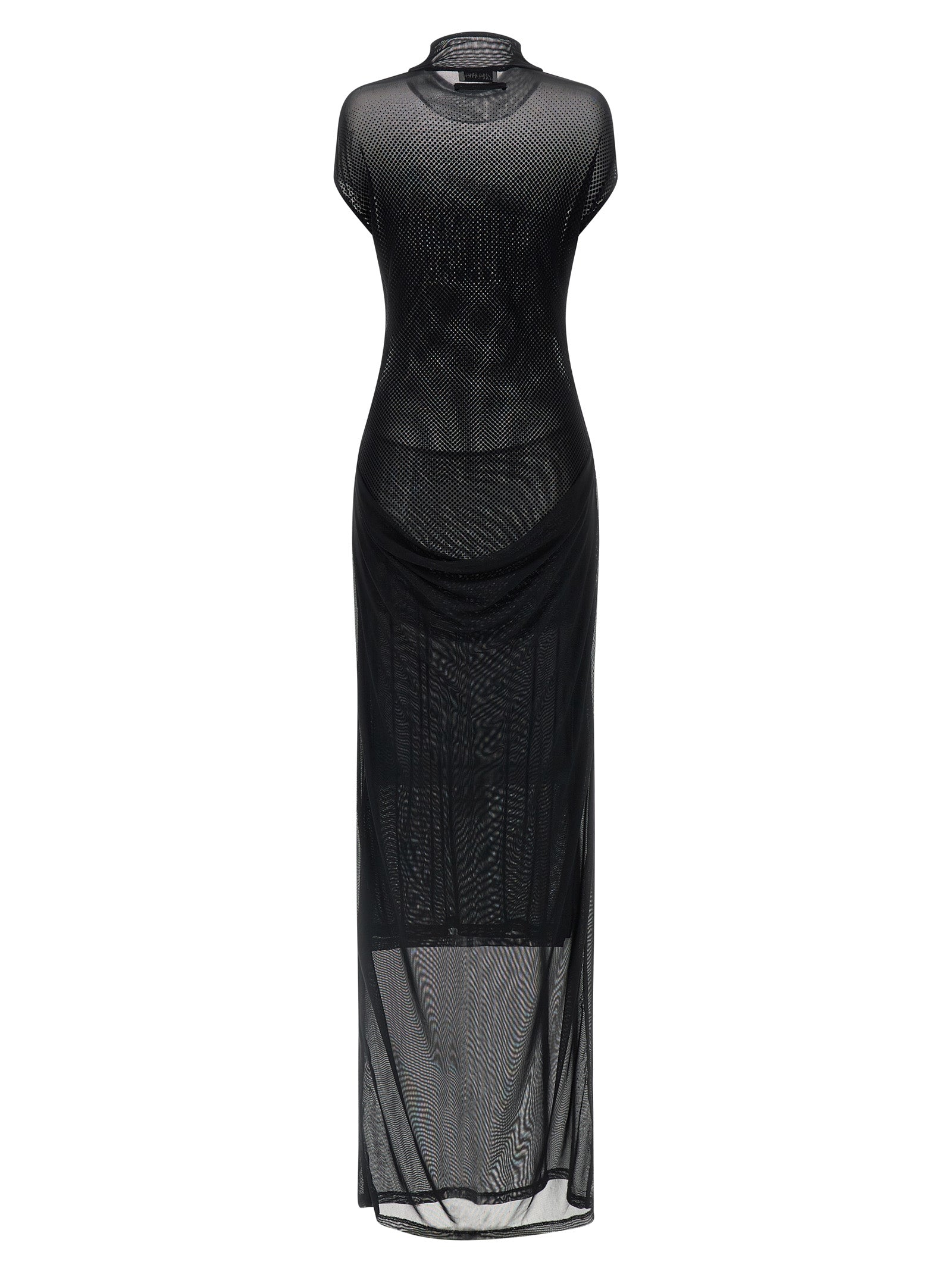 Jean Paul Gaultier Schwarzes Polyamid-Maxikleid