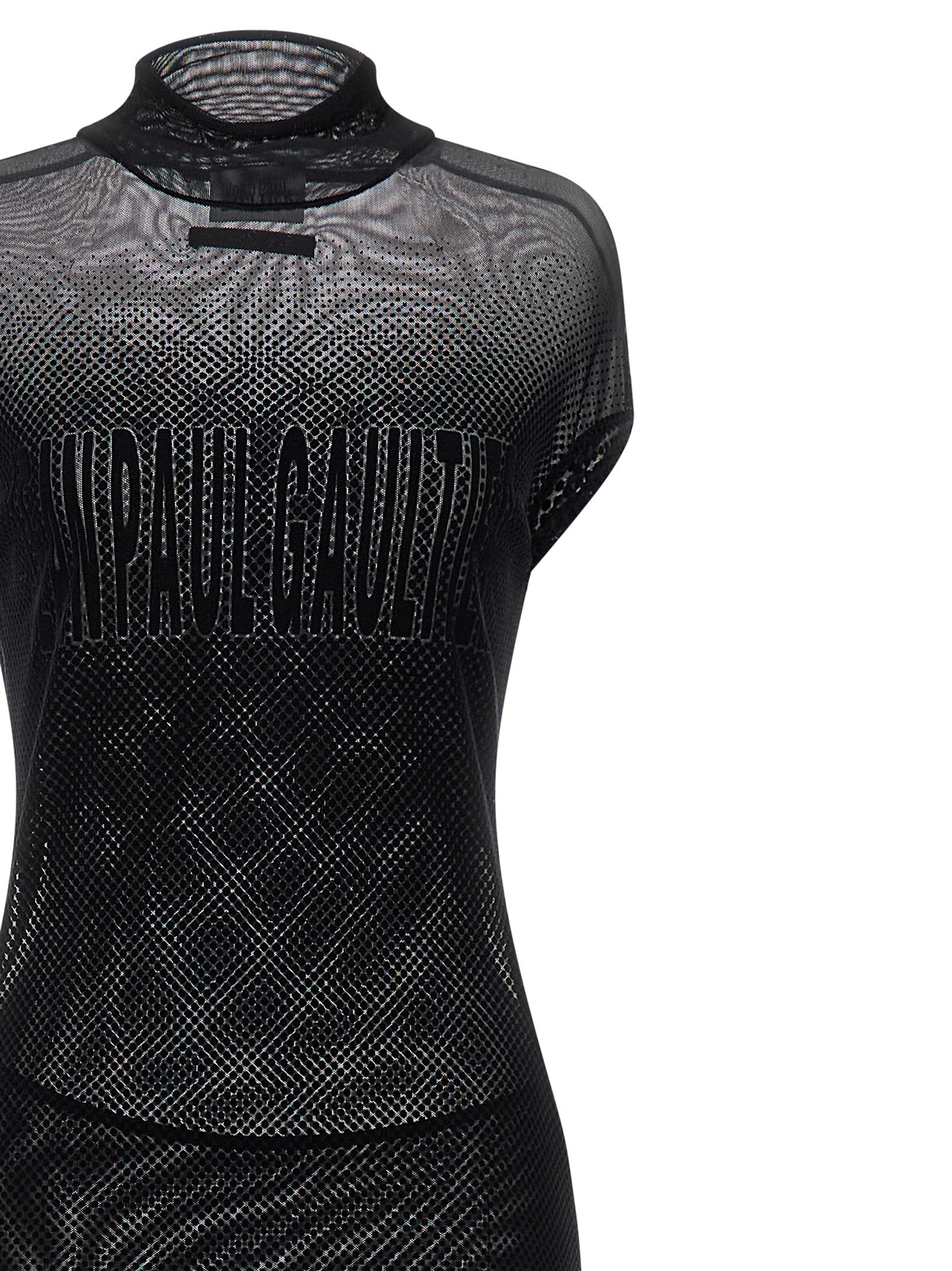 Jean Paul Gaultier Schwarzes Polyamid-Maxikleid