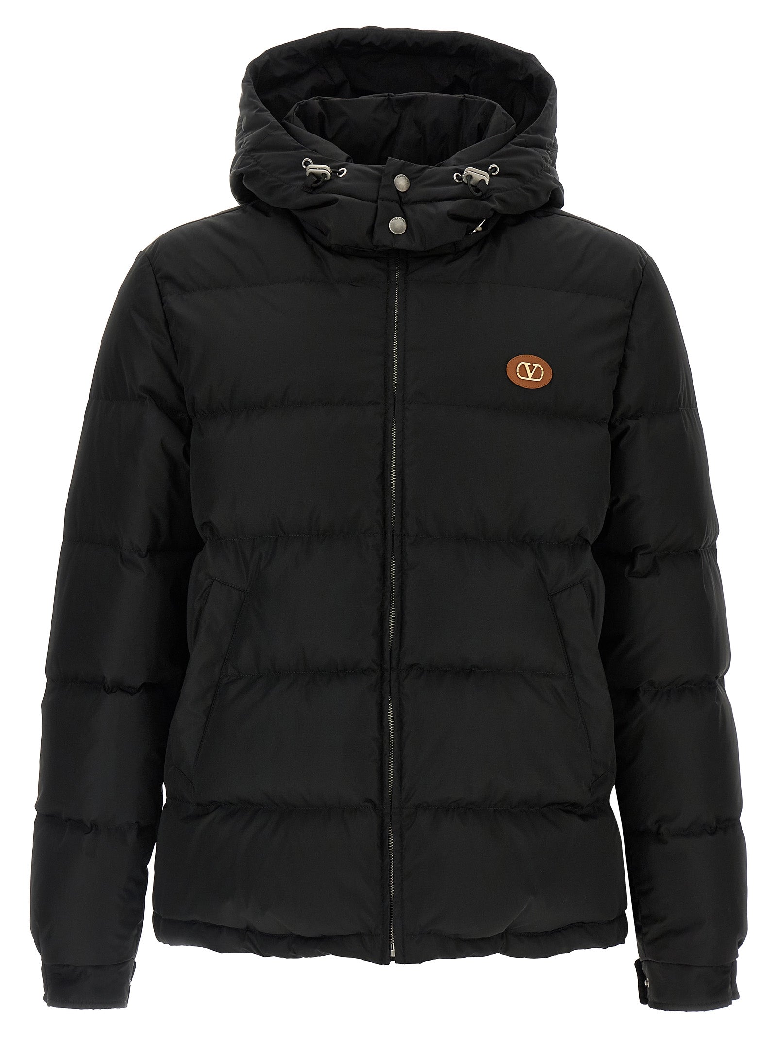 Valentino Garavani Schwarze Polyamid-Jacke in voller Länge