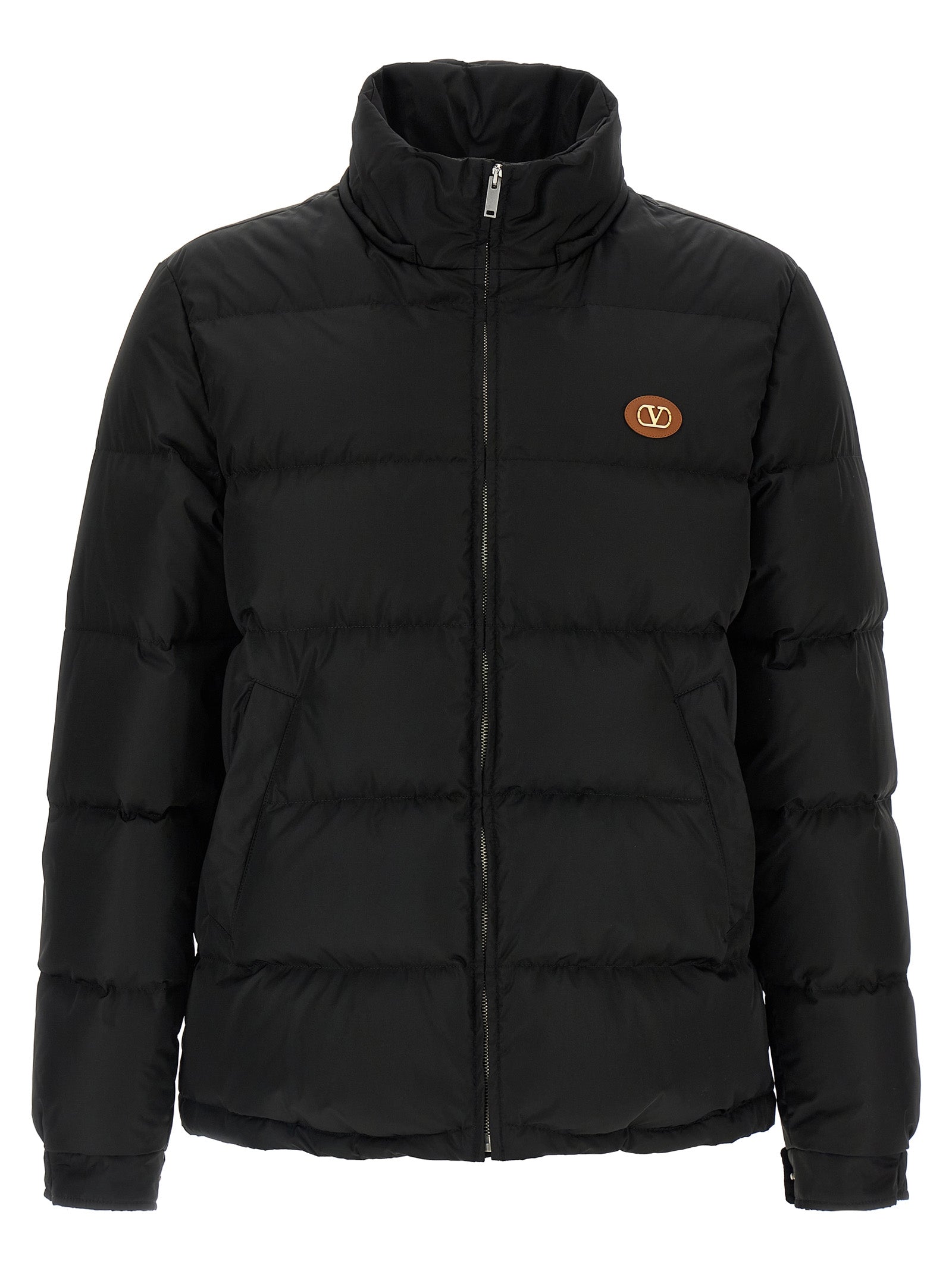 Valentino Garavani Schwarze Polyamid-Jacke in voller Länge