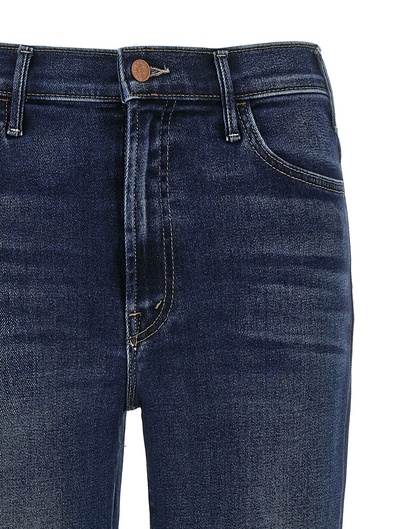 Mother Denim Blaue Baumwoll-Jeans mit ausgestelltem Bein