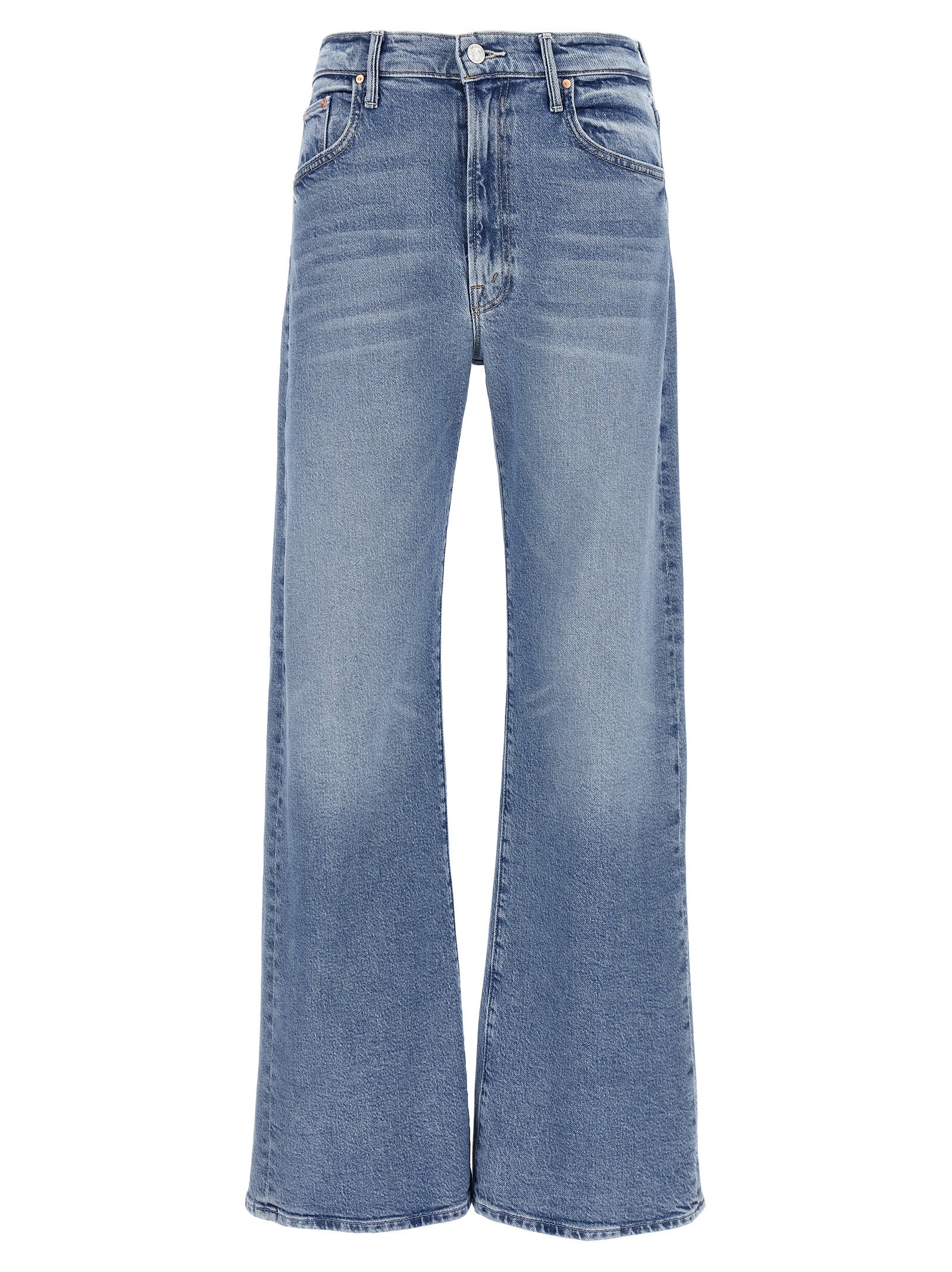Mother Denim Blaue High-Waist Jeans aus Baumwolle