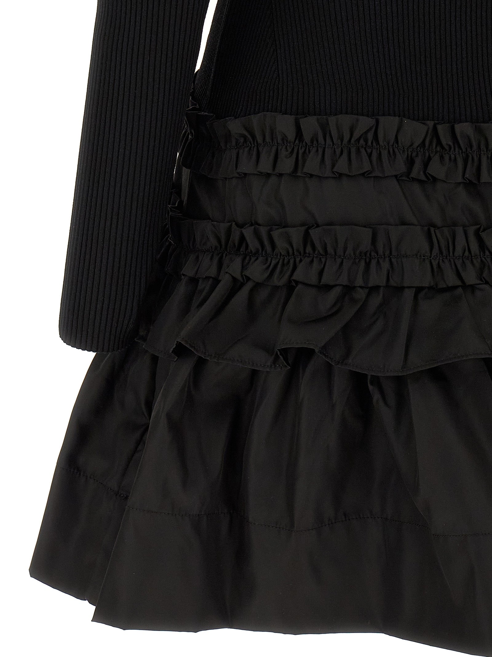 Ganni Schwarzes Viskose-Kurzkleid