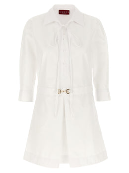Gucci Weißes Baumwoll-Kurzkleid