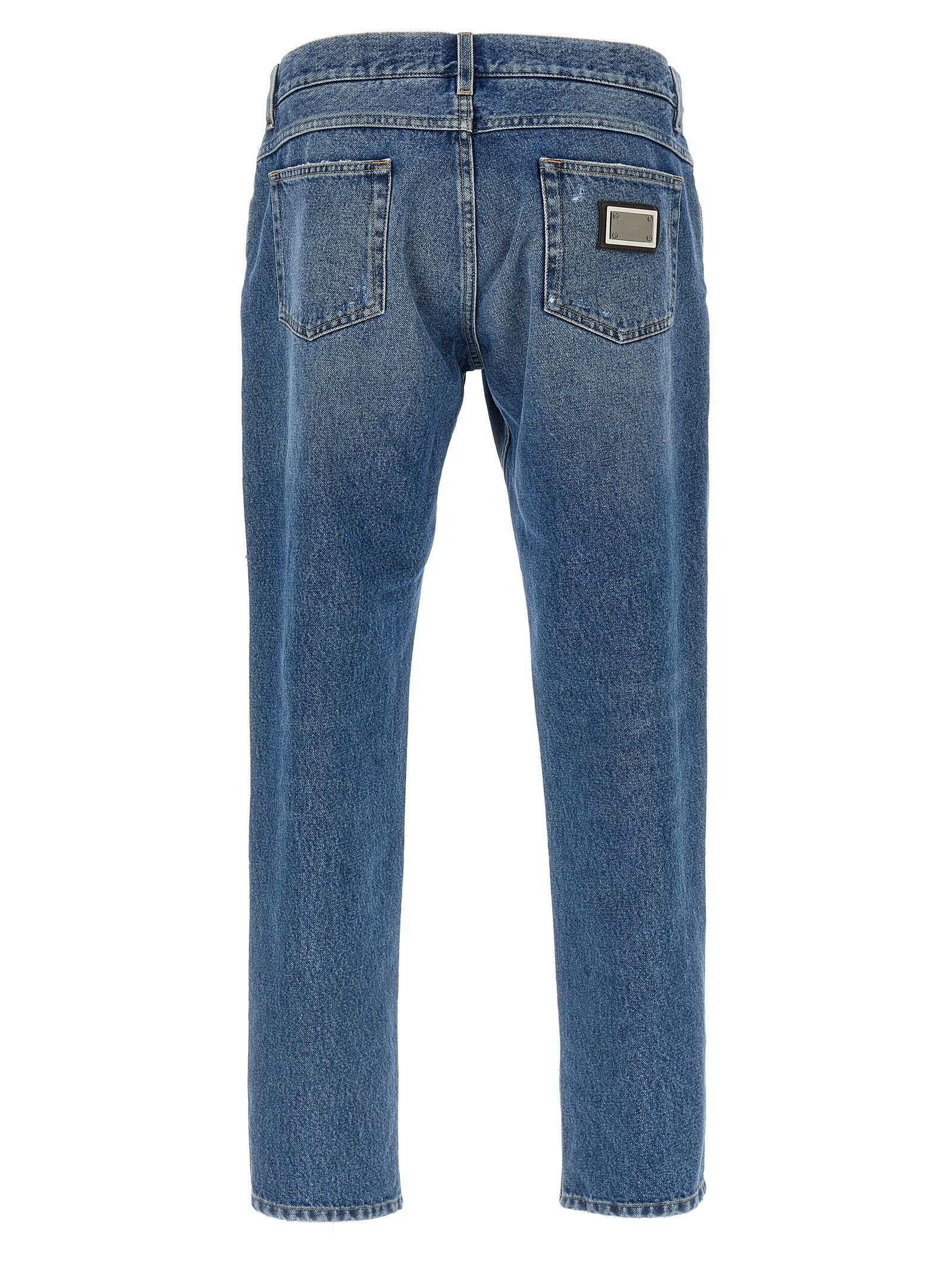 Dolce & Gabbana Blaue Jeans aus Baumwolle im geraden Schnitt