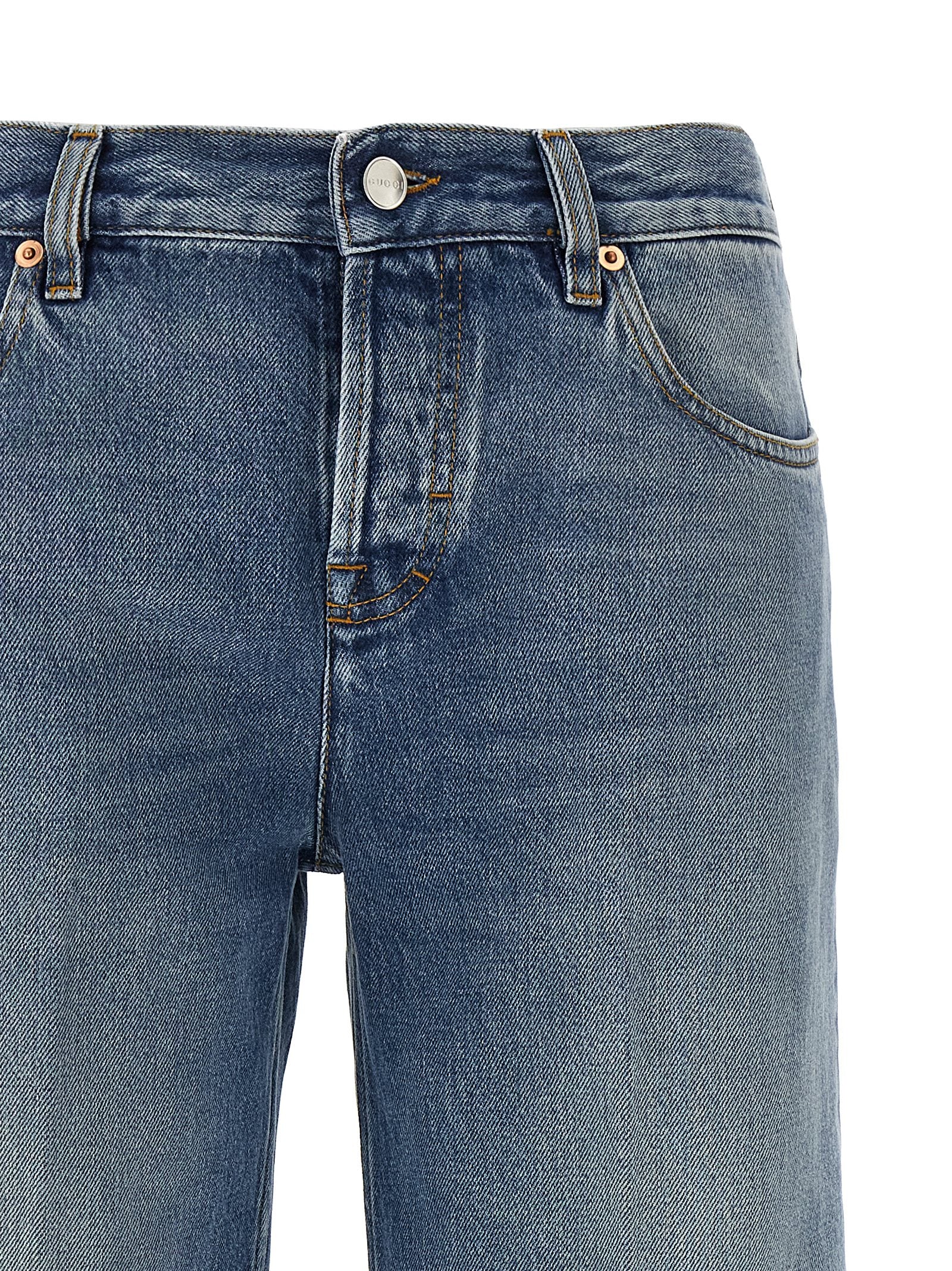 Gucci Blaue Jeans aus Baumwolle im geraden Schnitt