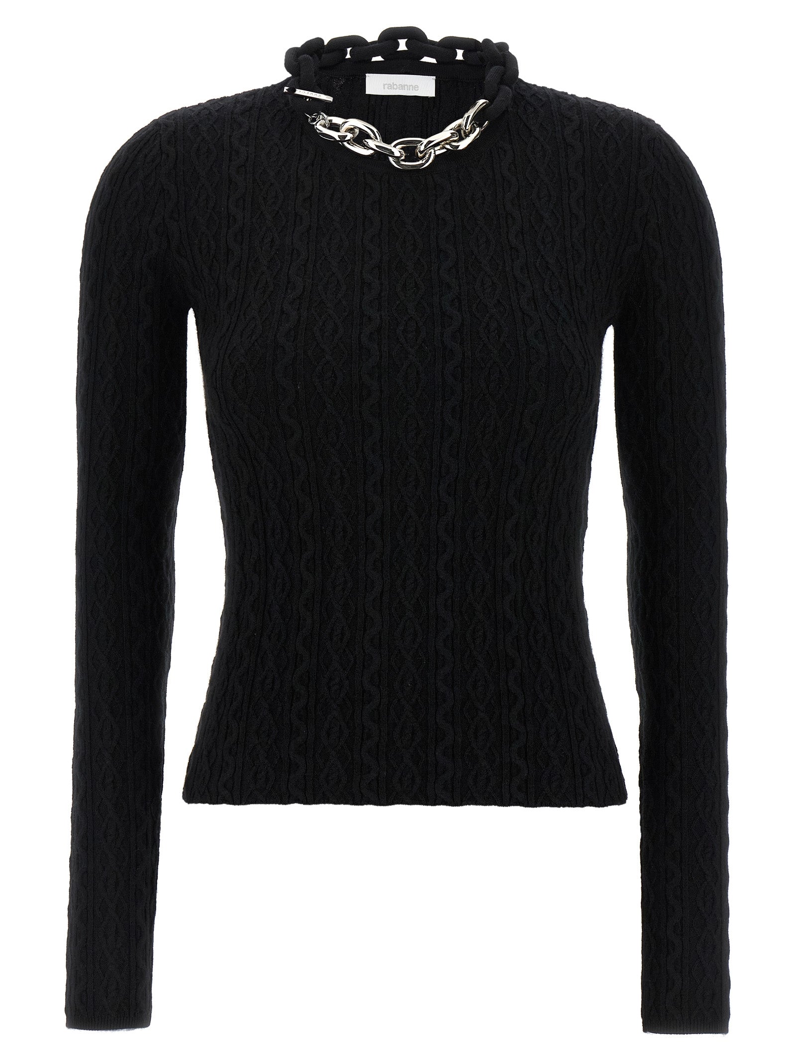 Paco Rabanne Schwarzer Wollcardigan