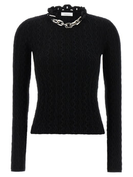 Paco Rabanne Schwarzer Wollcardigan