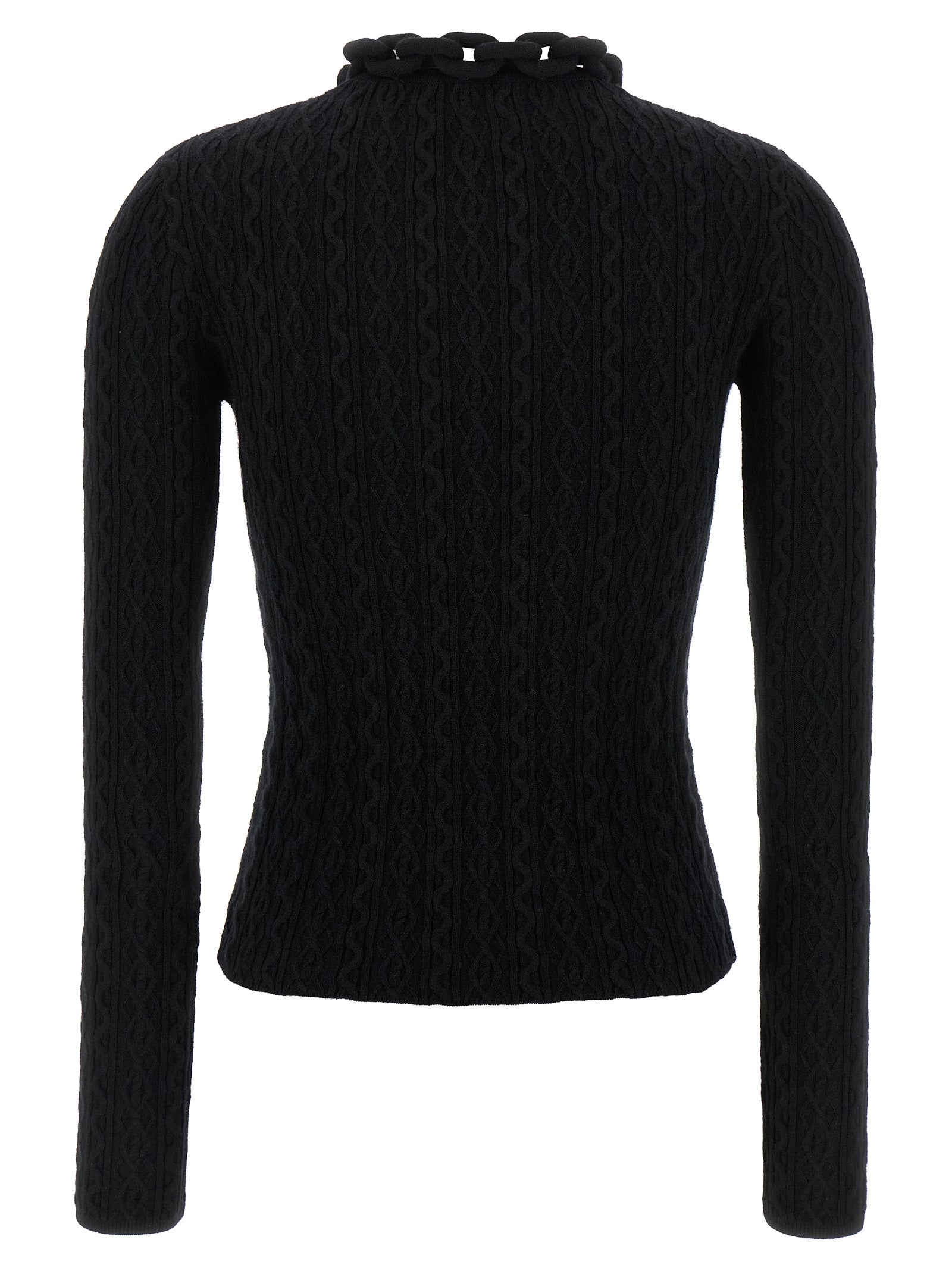 Paco Rabanne Schwarzer Wollcardigan