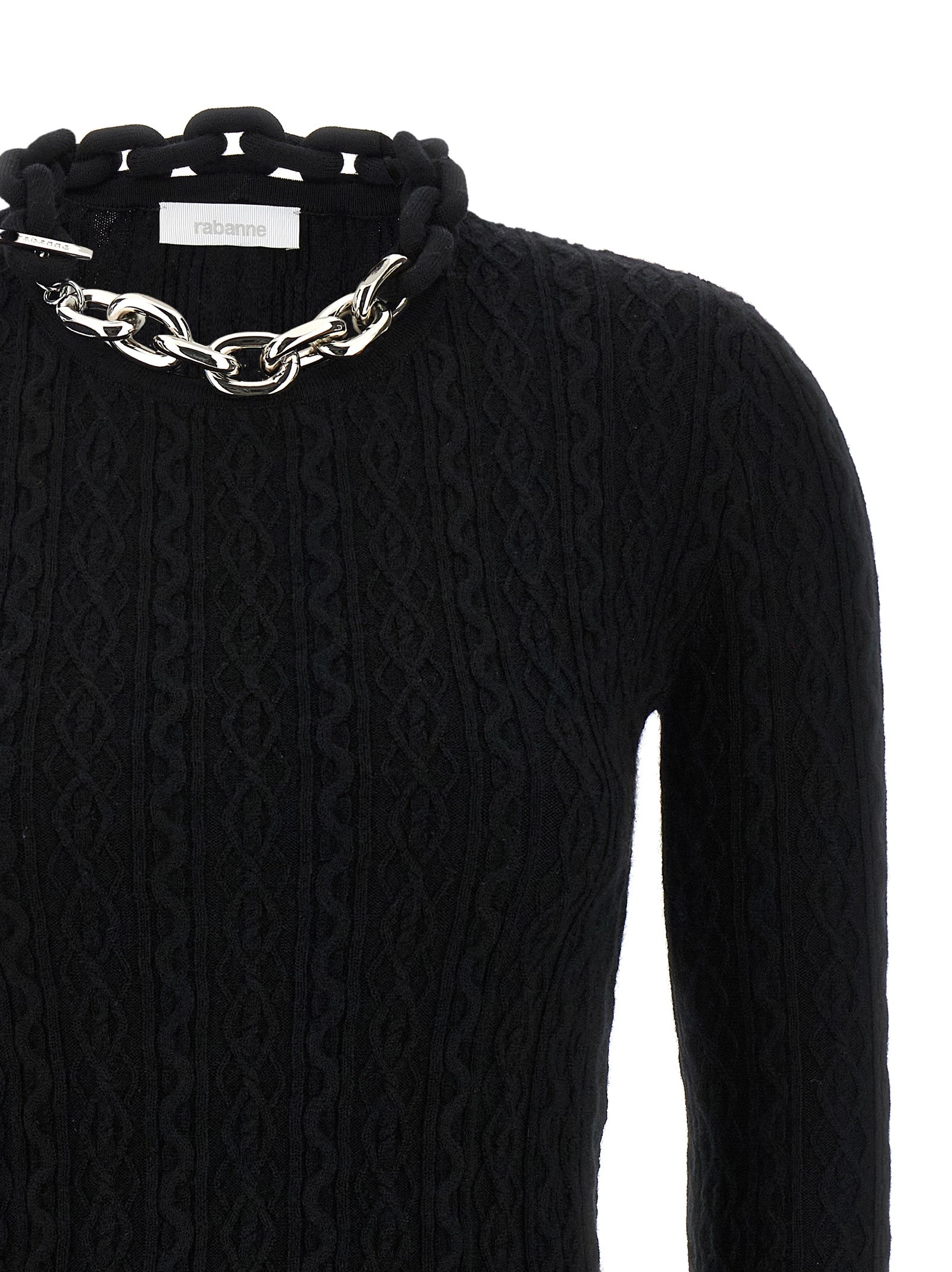 Paco Rabanne Schwarzer Wollcardigan