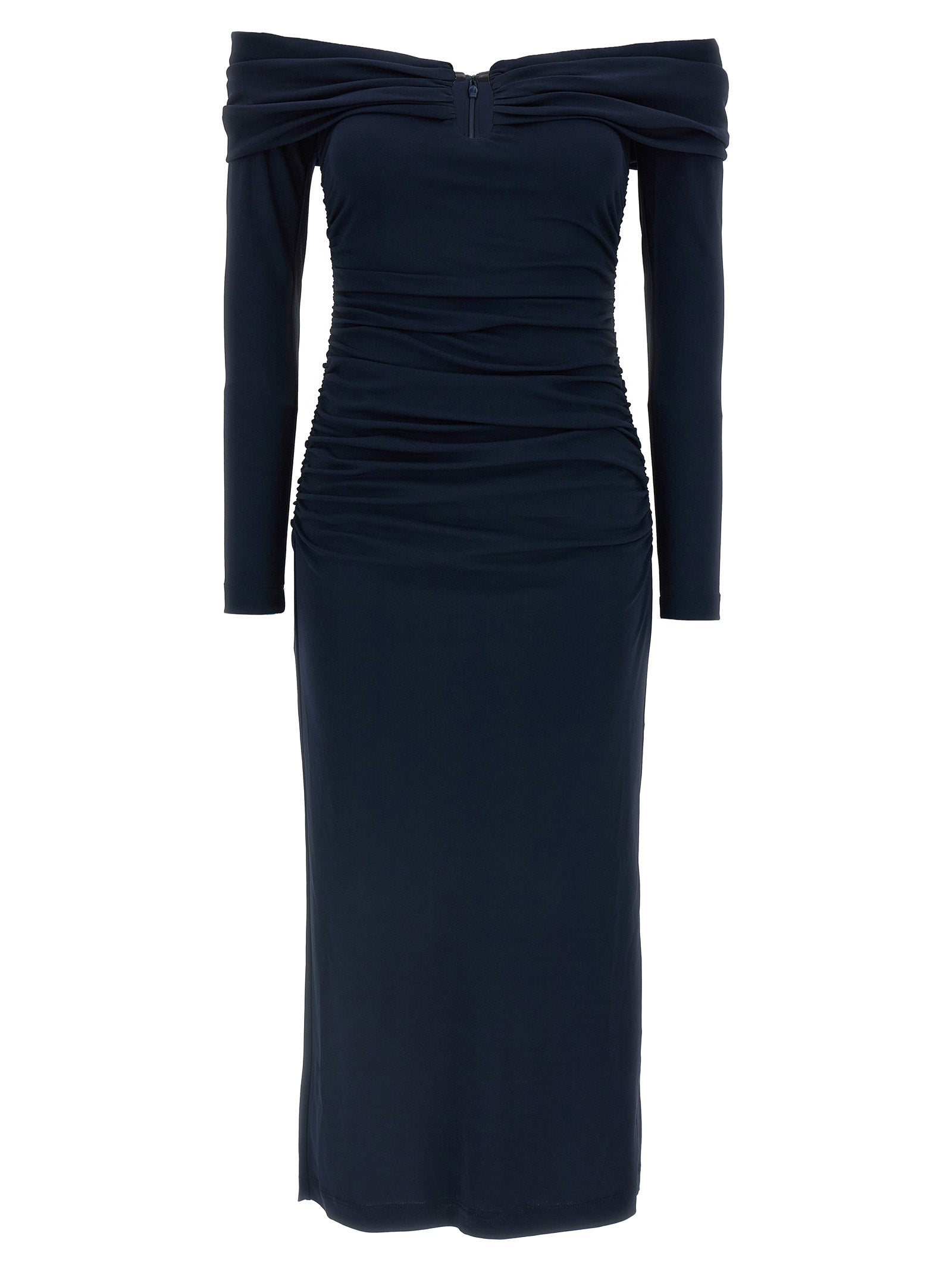 Carolina Herrera Blaues Marabou-Midikleid