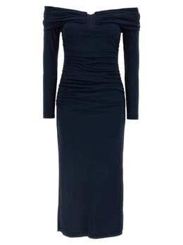Carolina Herrera Blaues Marabou-Midikleid