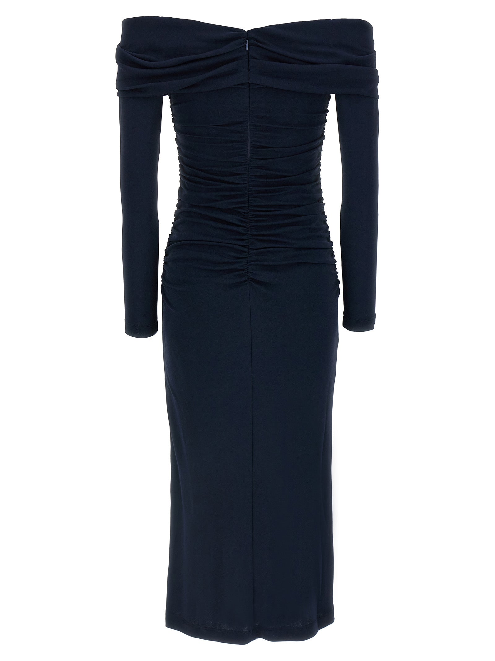 Carolina Herrera Blaues Marabou-Midikleid