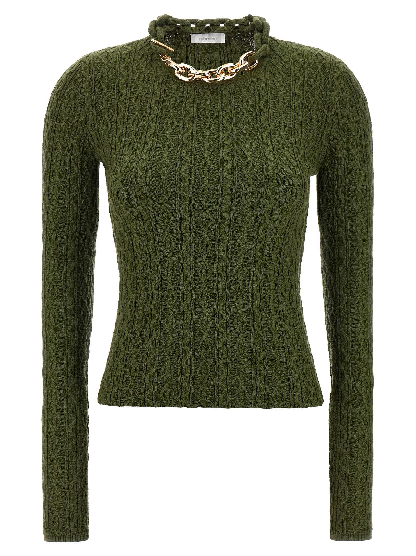 Paco Rabanne Zweifarbige Wollstrickjacke