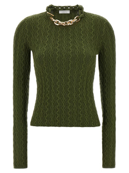 Paco Rabanne Zweifarbige Wollstrickjacke