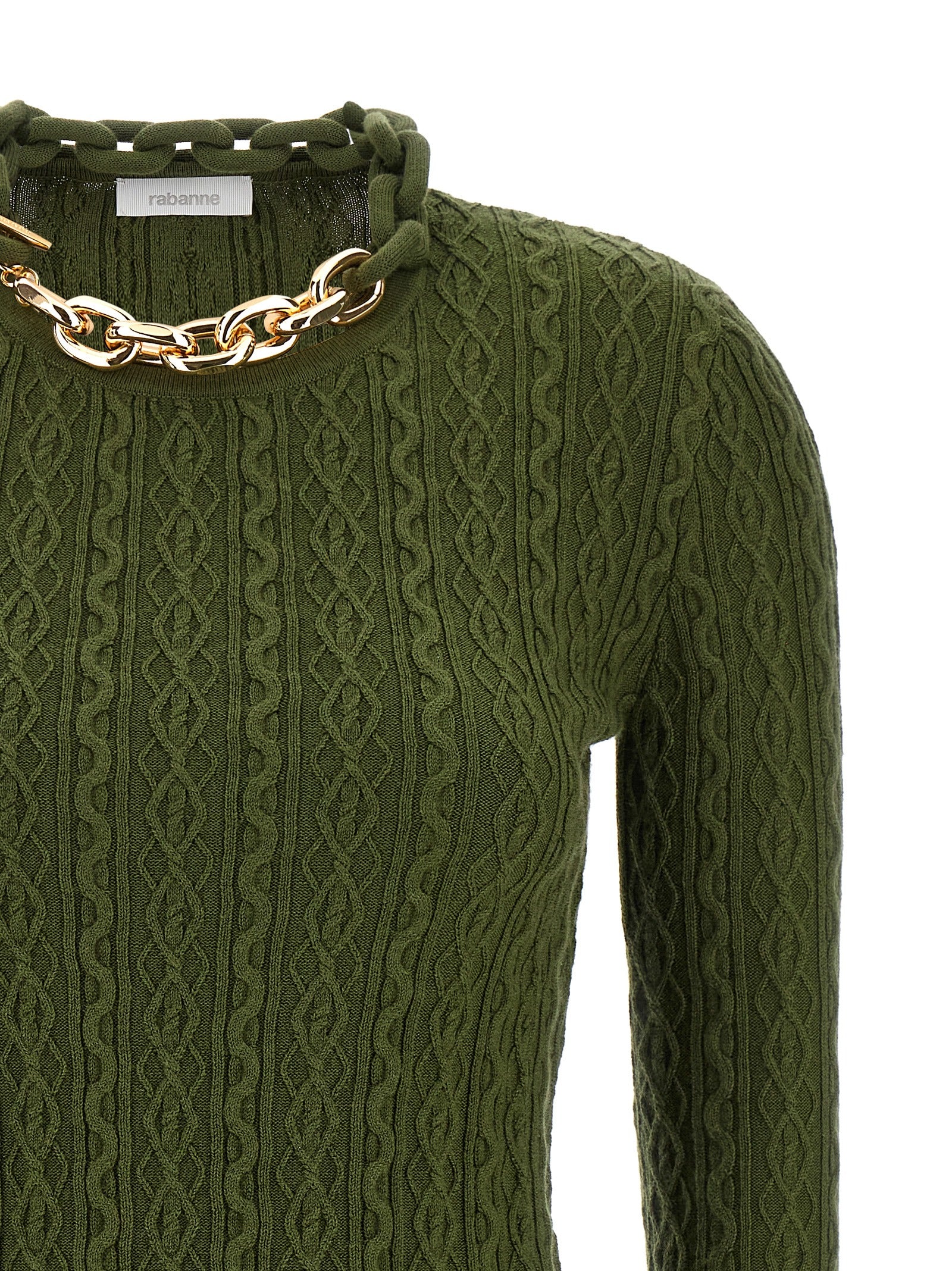 Paco Rabanne Zweifarbige Wollstrickjacke