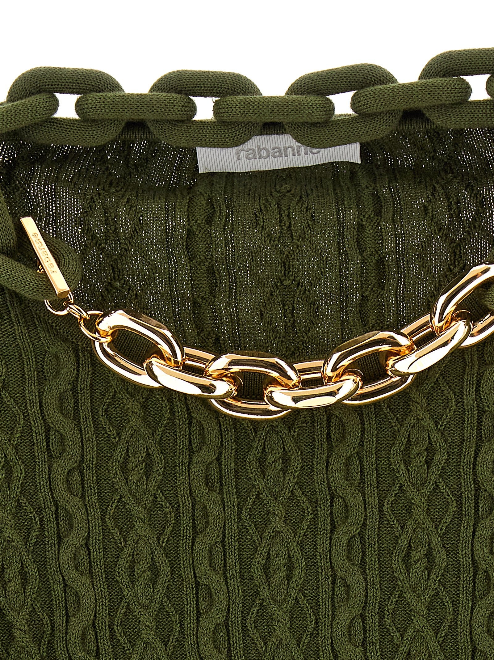 Paco Rabanne Zweifarbige Wollstrickjacke