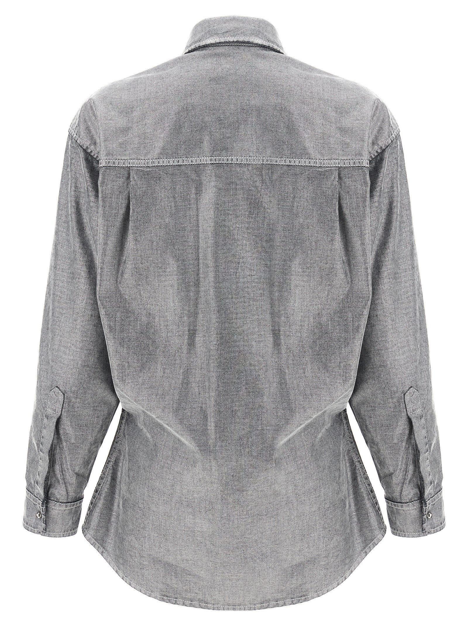 Darkpark Silberne Baumwollbluse