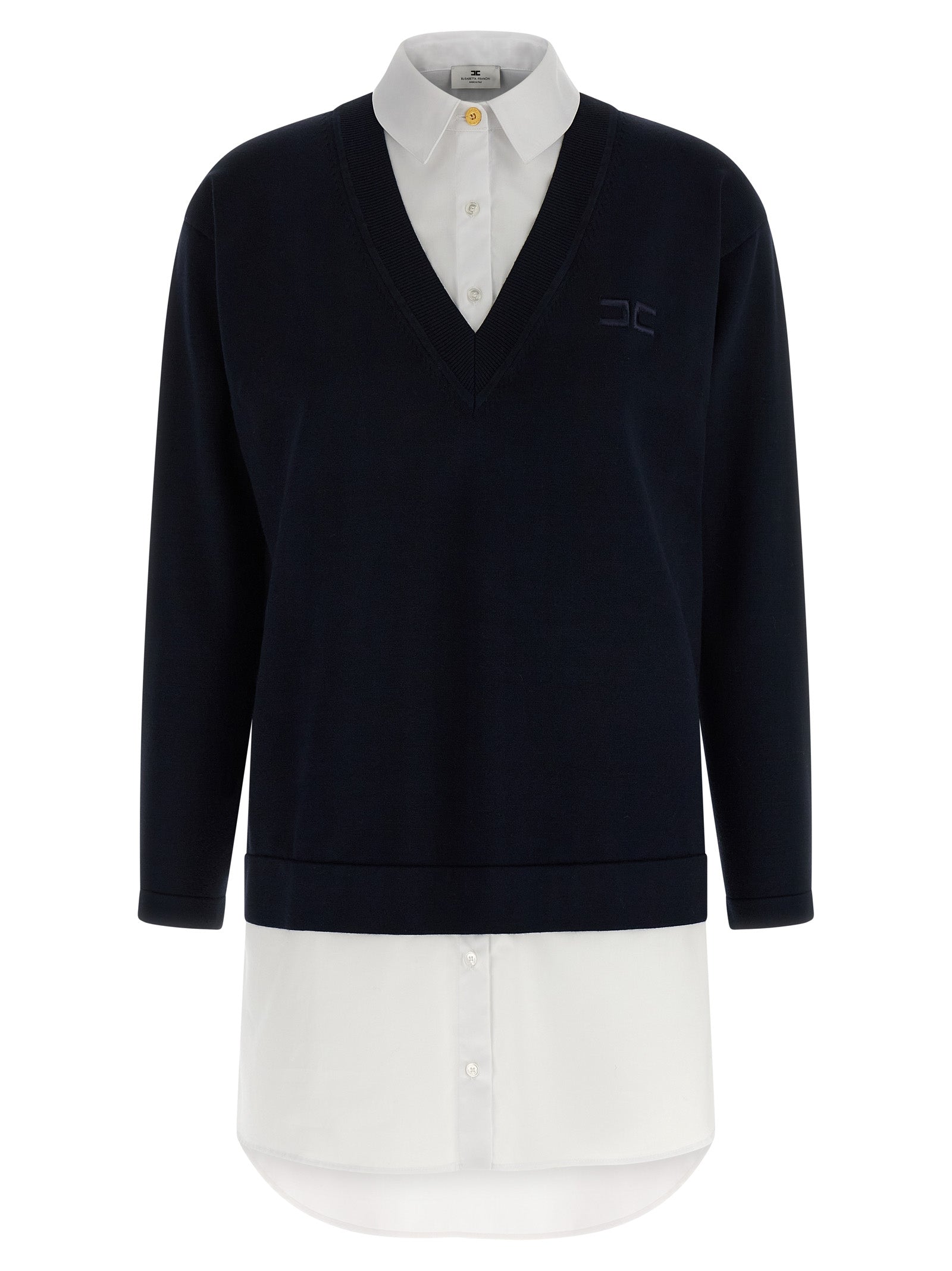Elisabetta Franchi Kurzes blaues Kleid aus Viskose