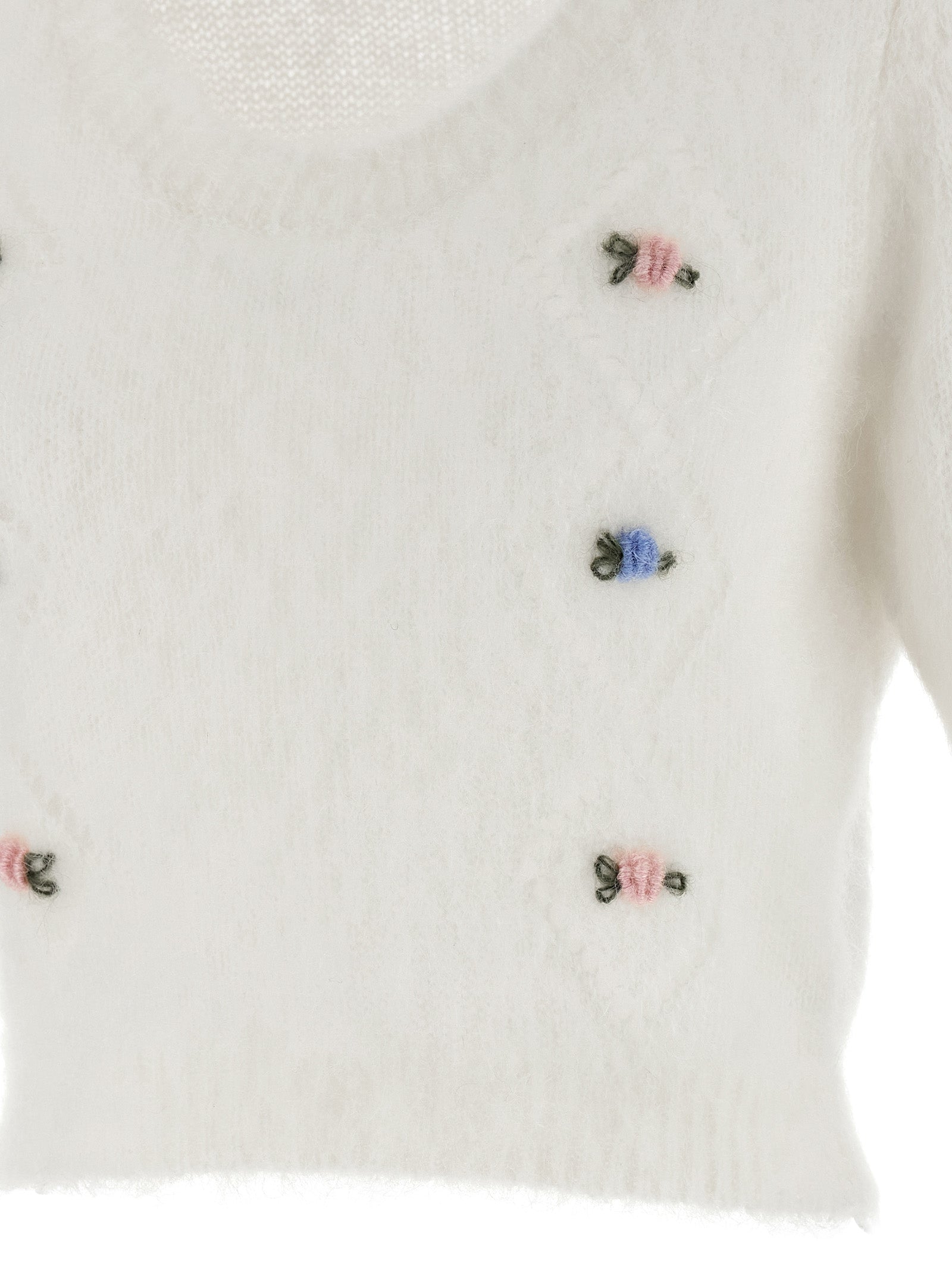 Alessandra Rich Weiße Wollstrickjacke