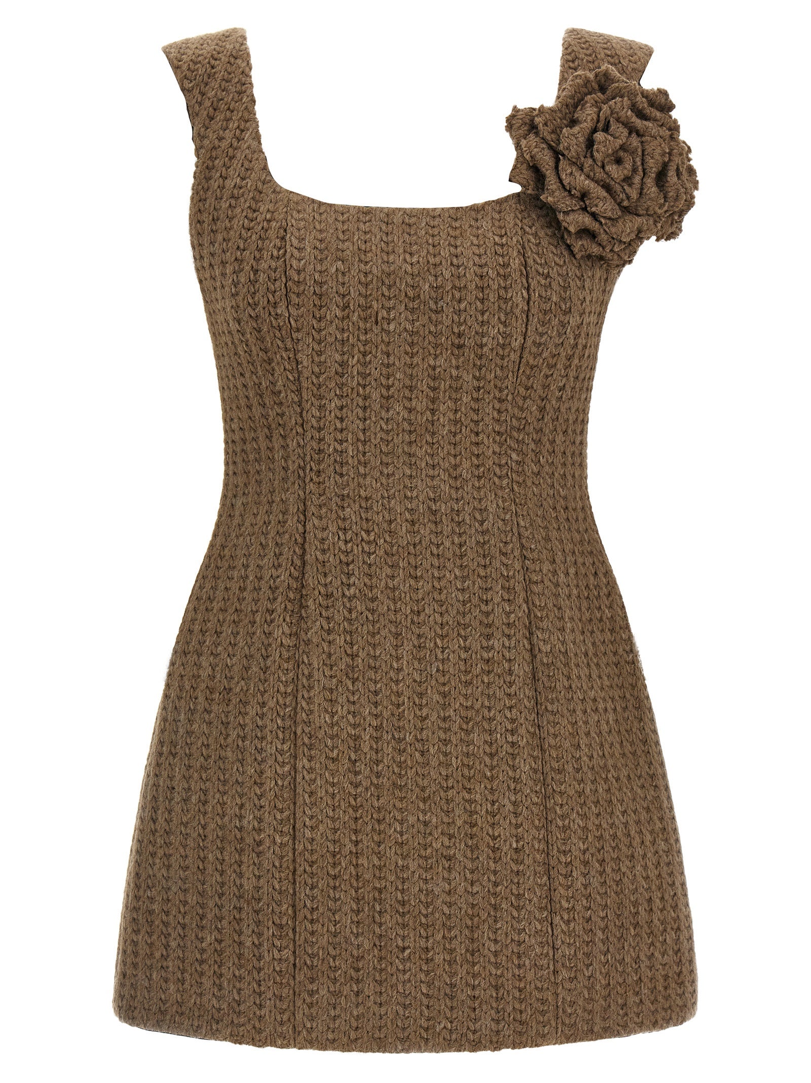 Giuseppe Di Morabito Kurzes Braunes Kleid aus Marabu
