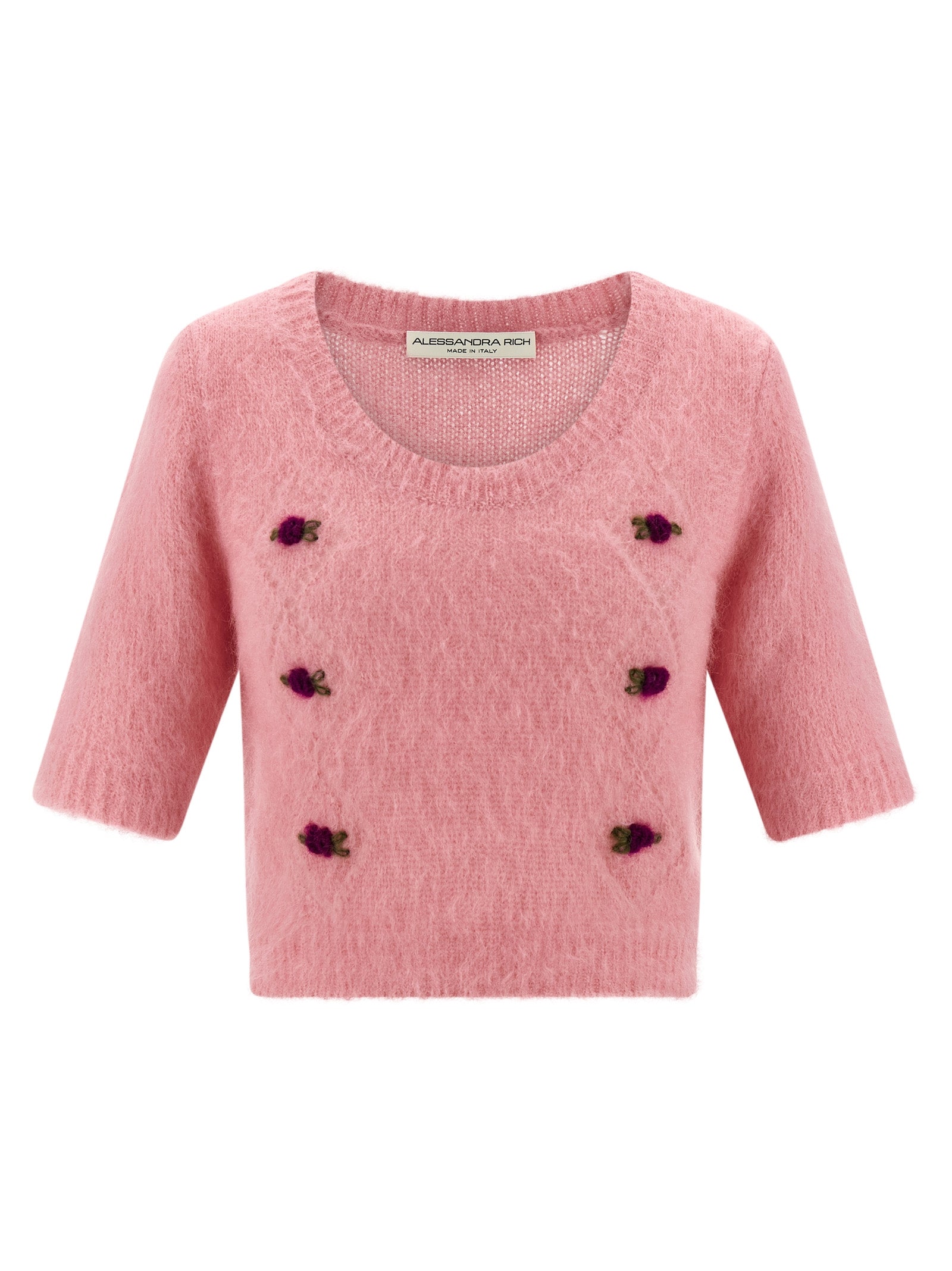 Alessandra Rich Mehrfarbige Wollstrickjacke