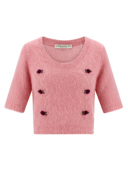 Alessandra Rich Mehrfarbige Wollstrickjacke