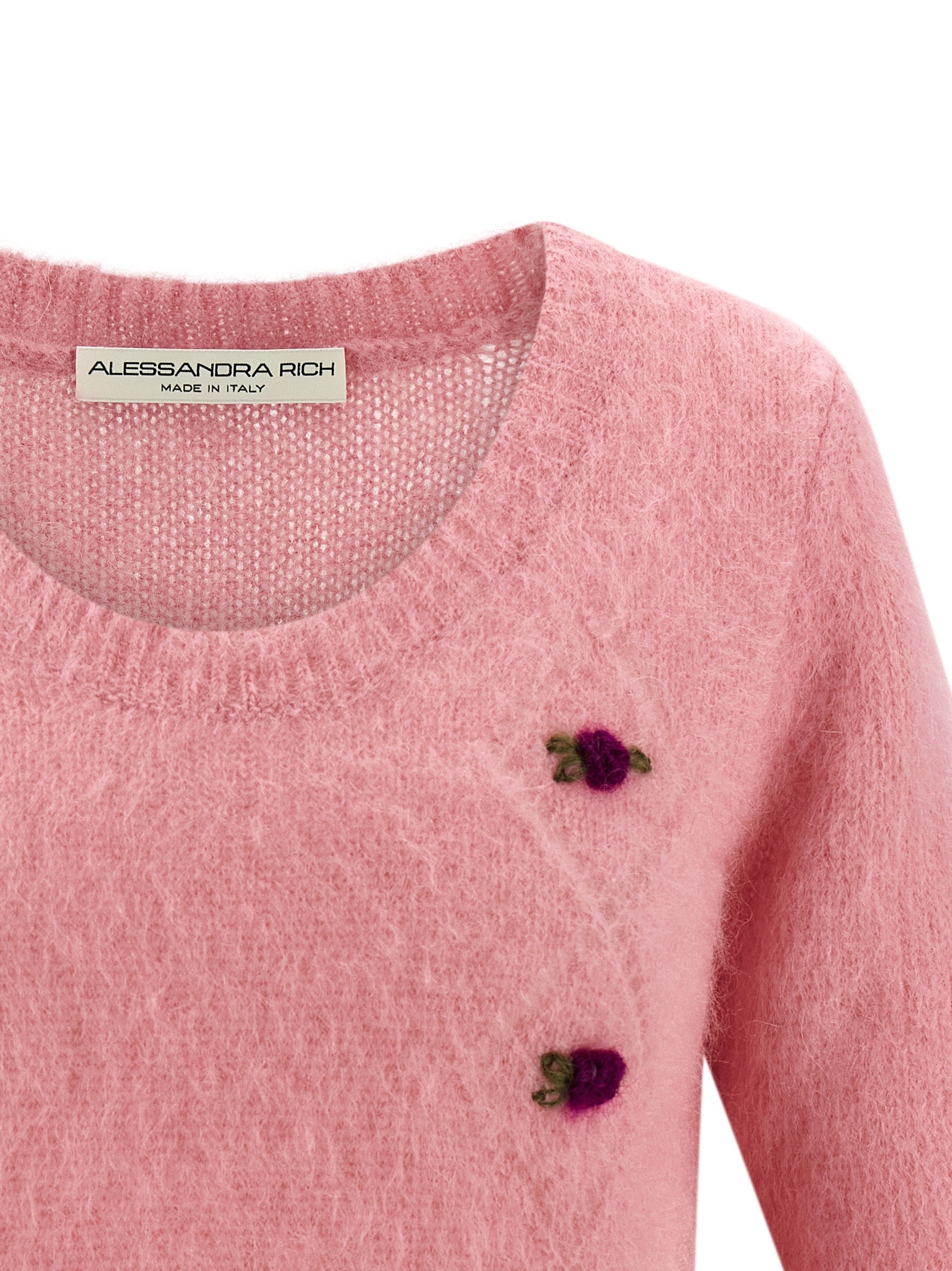 Alessandra Rich Mehrfarbige Wollstrickjacke