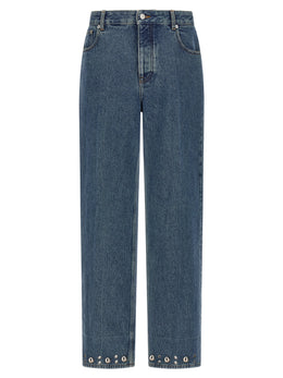Valentino Garavani Blaue Jeans aus Baumwolle im geraden Schnitt