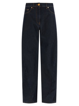 Versace Blaue High-Waist Jeans aus Baumwolle