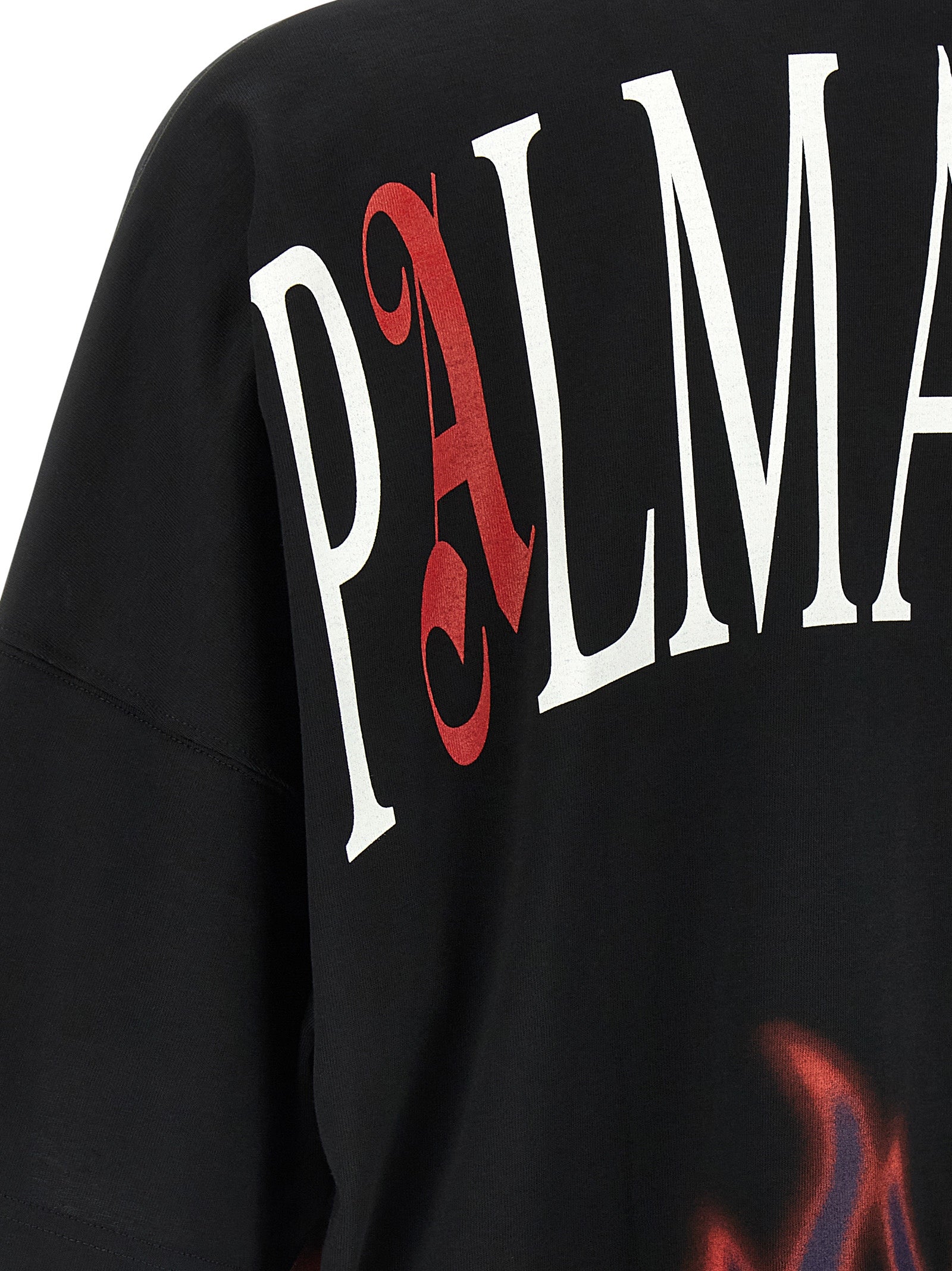 Palm Angels Schwarzes Baumwoll-T-Shirt