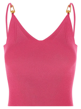 Versace Ärmelloses T-Shirt aus Viskose in Fuchsia