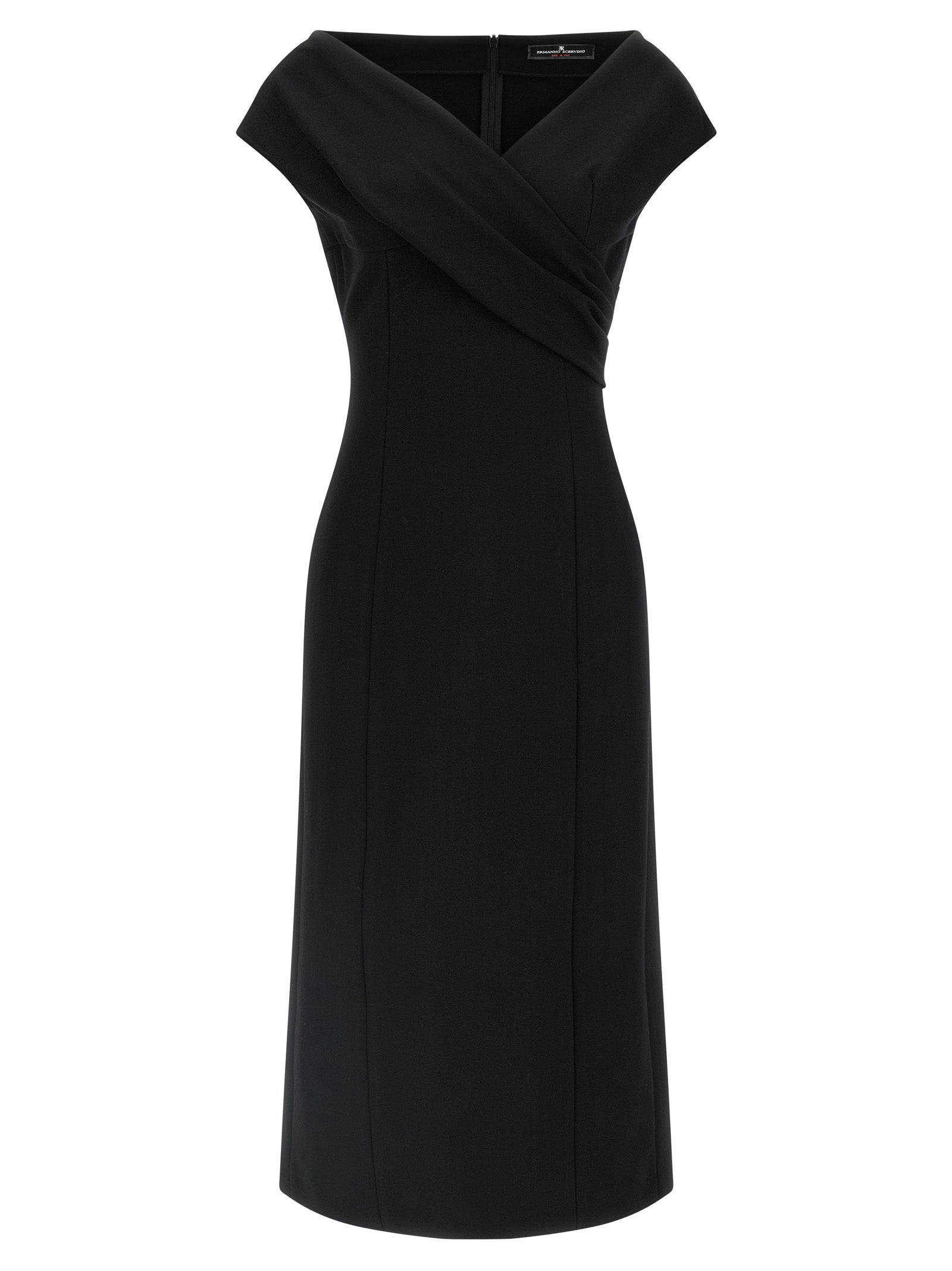 Ermanno Scervino Schwarzes Midikleid aus Viskose